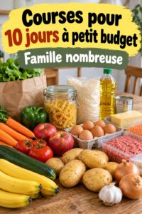 Budget alimentaire de 10 jours pour une famille