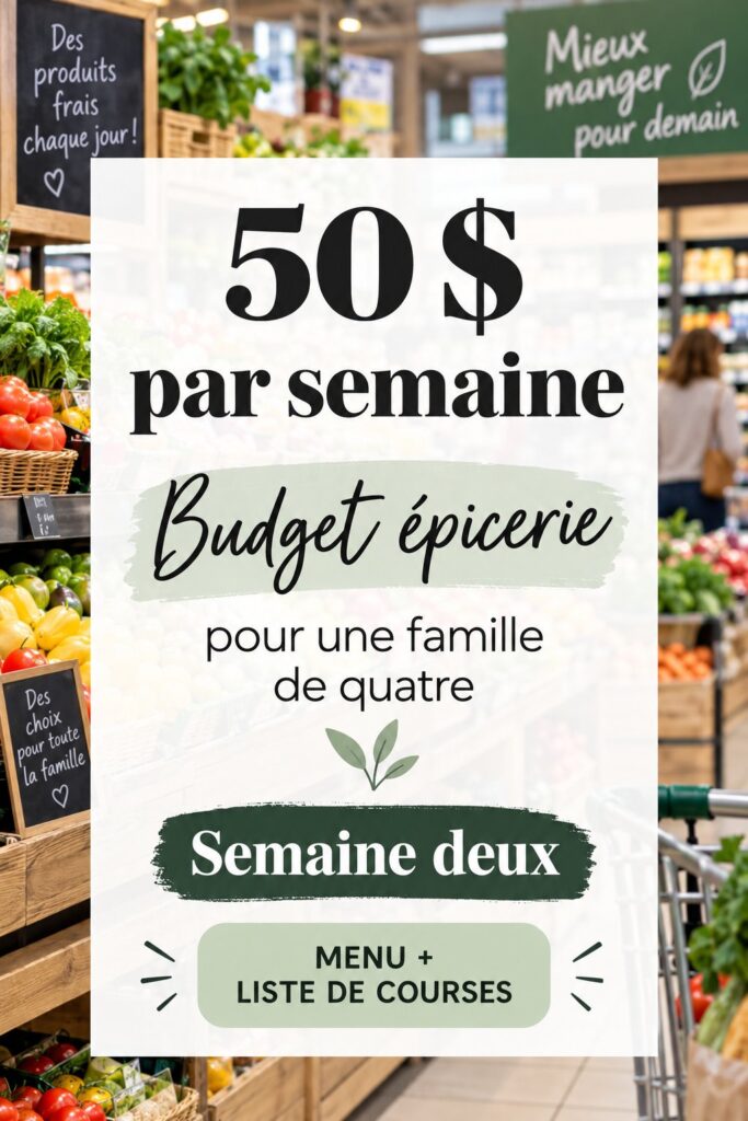 Femme souriante faisant ses courses avec une liste, mettant en pratique un budget de 50€ par semaine.
