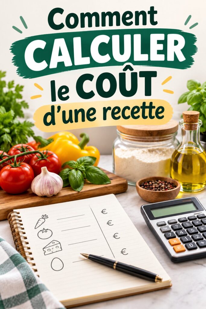 Image d'une femme en train de calculer le coût d'une recette de cuisine