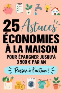 Femme souriante regardant des documents financiers à la maison, symbole de gestion budgétaire