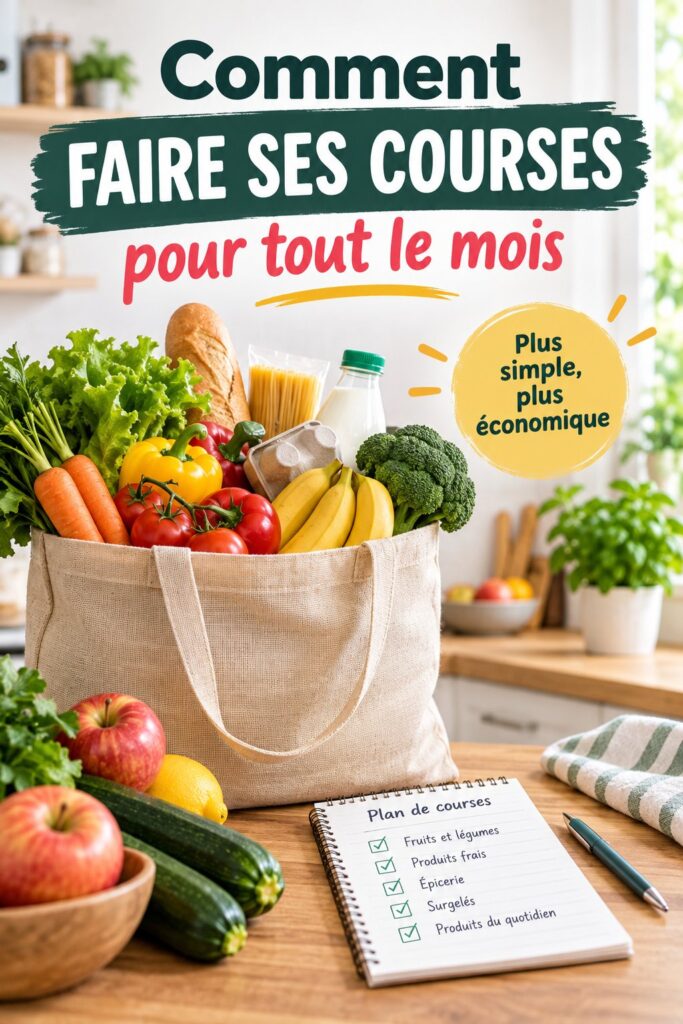 Femme souriante tenant une liste de courses pour le mois dans un supermarché.