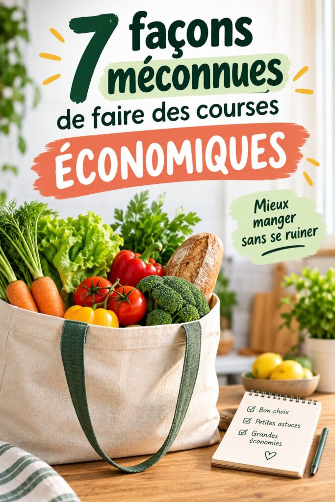 Femme faisant ses courses avec un caddie dans un magasin