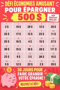 Une femme souriante tenant un tableau de défi d'économie avec des objectifs clairement définis.