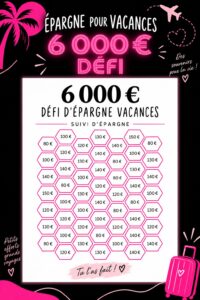 Femme souriante mettant de l'argent de côté pour ses vacances avec un tableau d'épargne.