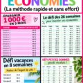 Une femme souriante qui réussit son défi d'épargne en tenant un pot d'économies.