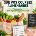 Photo d'une femme faisant ses courses avec un caddie rempli de produits frais, illustrant des économies sur le budget alimentaire.