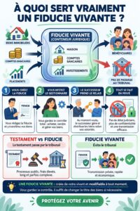 Image d'un document juridique sur la création d'une fiducie de vie, symbolisant la sécurité financière.