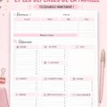 Imprimés gratuits pour suivre un budget familial sur une table en bois.