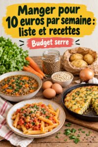 Une sélection de plats économiques cuisinés avec un budget limité.
