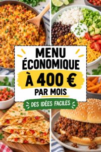Plan de repas économique sur une table avec des ingrédients frais
