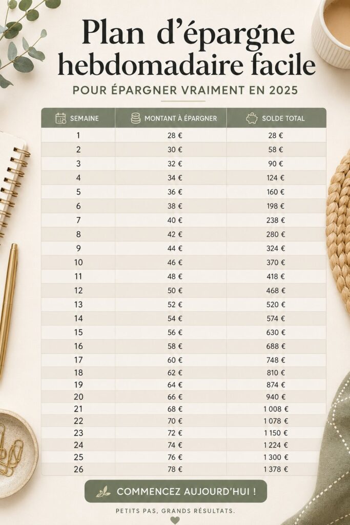 Femme souriante tenant un carnet de budget et un stylo, prête à planifier son épargne.