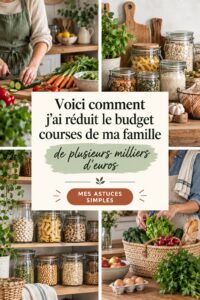 Famille heureuse en train de faire les courses en respectant leur budget alimentaire