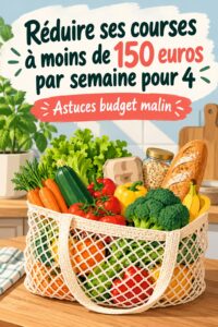 Une femme souriante en train de faire ses courses avec un budget limité