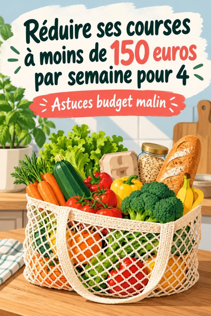 Une femme souriante en train de faire ses courses avec un budget limité