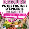 Femme satisfaite regardant ses courses économiques après avoir réduit son budget courses.