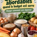 Assortiment d'aliments économiques et variés sur une table