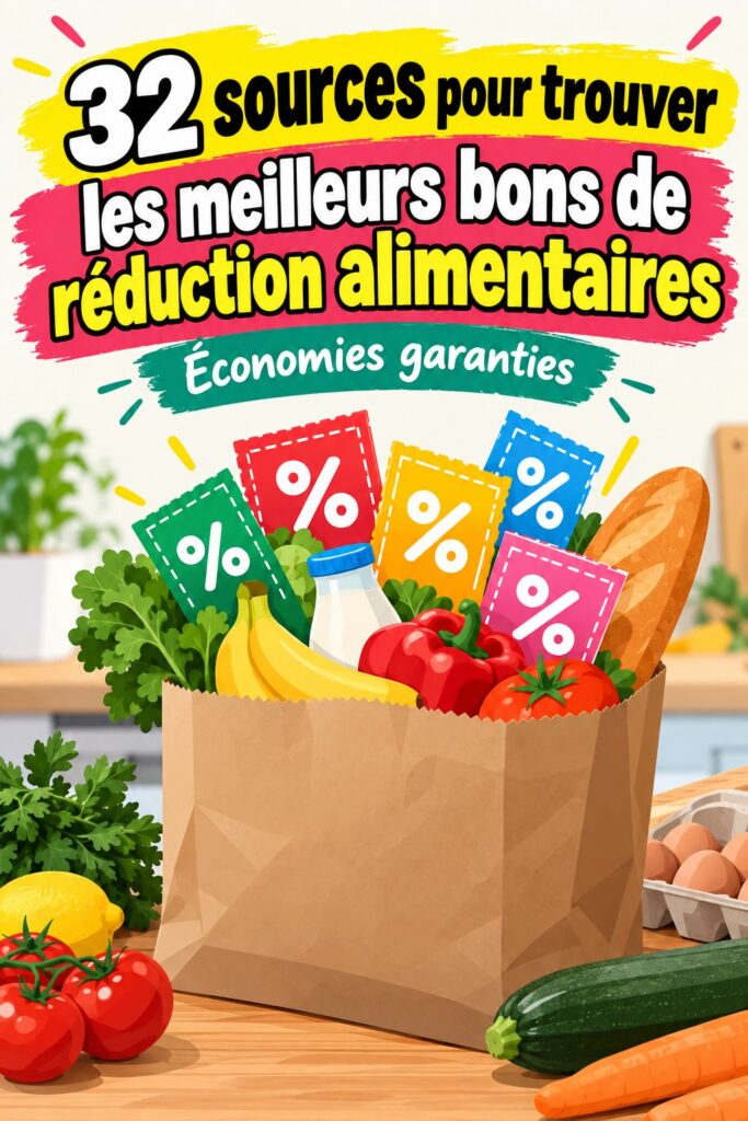 Femme heureuse tenant des coupons pour des courses économisées.
