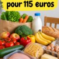 Un panier de courses rempli de produits alimentaires sains pour une famille