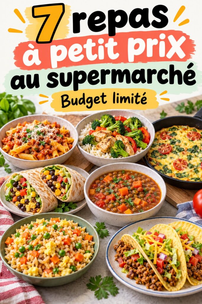 Dîner économique à base d'ingrédients Aldi sur une table
