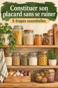 Garde-manger bien rempli avec des produits variés à prix abordable.