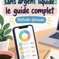 Femme regardant son budget sur une application mobile, symbolisant la gestion sans espèces.