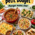 Femme préparant un repas équilibré avec des produits Aldi, visant un budget frugal.