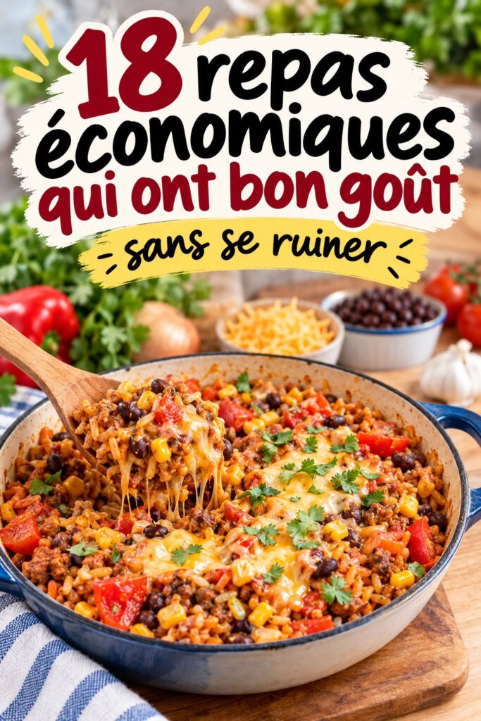 Repas savoureux et économique servit dans une assiette