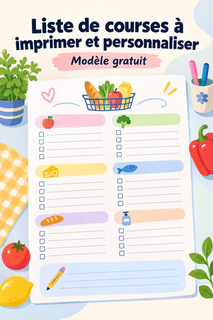 Modèle de liste de courses robuste et pratique